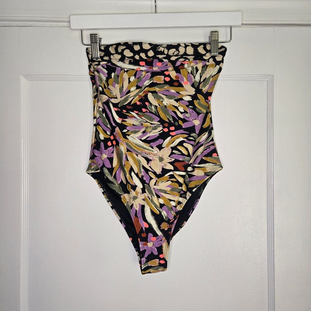 Cotton On Body Strapless Convertible One Piece Cheeky Swimsuit Abstract X-Small